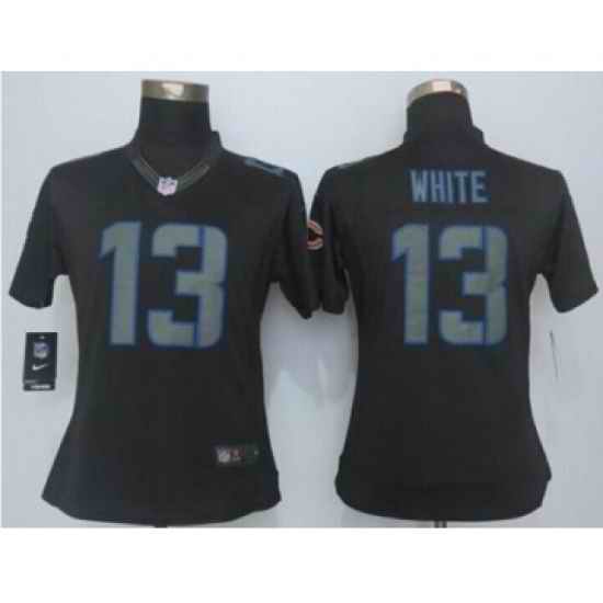nike women nfl jerseys chicago bears 13 white black[nike impact limited][white]